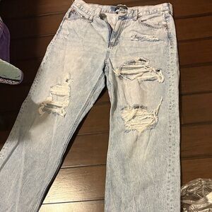 Aeropostale High Rise Baggy Light Blue Jeans